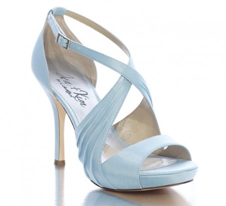 Baby Blue bridal heel shoe with open toe