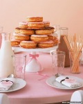 cake stand with donuts