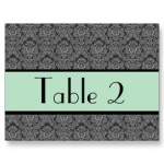 mint wedding table number